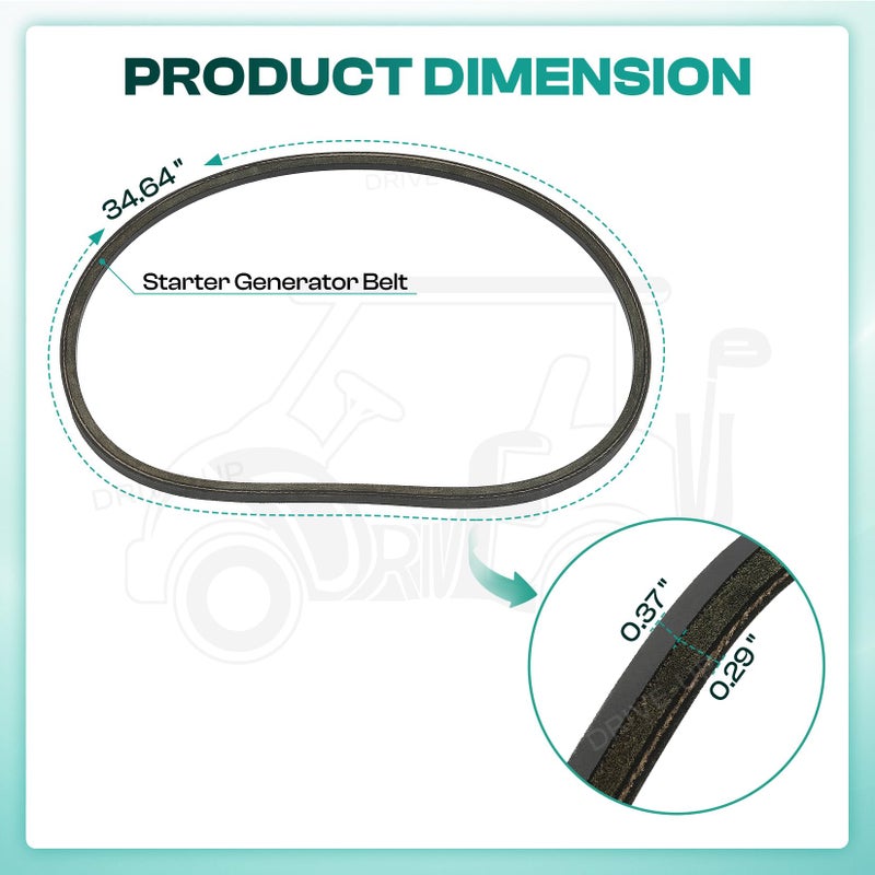Drive-up Club Car DS Precedent Starter Generator Belt OEM 101916701 - Image 3